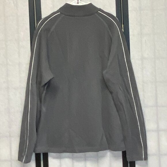 Hathaway Long Stripe Sleeve Ribbed Mock Turtleneck 1/4 Snap Neck Sweater Grey XL - Picture 2 of 11